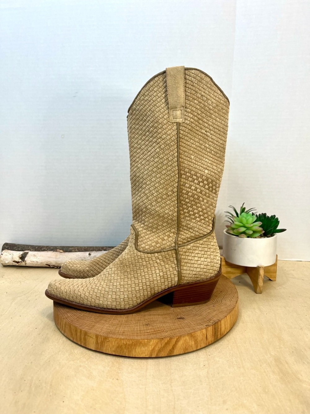Matisse Woven Tan Cowboy Heeled Boots